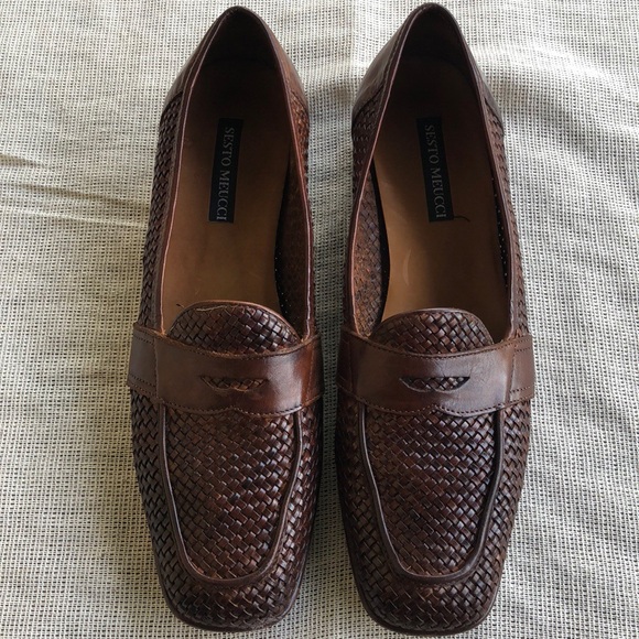 sesto meucci woven loafers